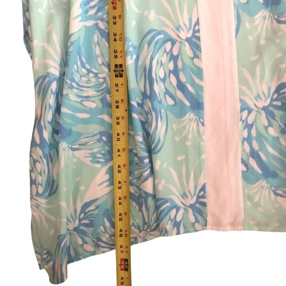 Lilibridge The Blue Tropics Midi Dress Womens S Beach Coastal Flowy Coverup NEW